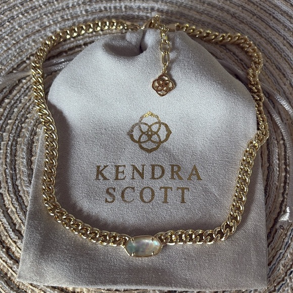 KENDRA SCOTT Gold Iridescent Abalone Grier Pendant Necklace nwt - Picture 3 of 7